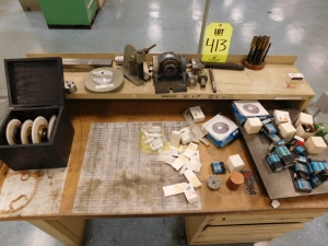 LISTA 5 DRAWER WORKBENCH, W/ITEMS ON TOP: STEEL SURFACE PLATE: 18"X15"X3", GRINDING WHEELS, ETC. (SEE PHOTO)-413