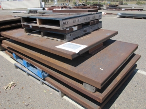 LOT (11) 4' X 8' X 1/4" & (6) 4' X 10' X 1/4" DIAMOND PLATES (W-46 YARD) LOADING & HANDLING FEE $200-