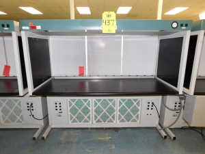 WSI WORKSTATION, 73"X40"X65", LIGHTED & WITH BUILT-IN DUST VACUUM W/FILTERS-437