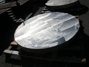 LOT (4) 5.5" X 68" ROUND STAINLESS STEEL PLATES (W-46 YARD) LOADING & HANDLING FEE $100-
