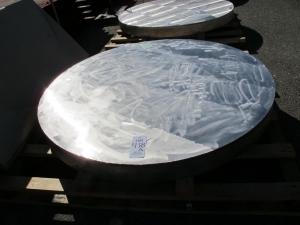 LOT (4) 5.5" X 68" ROUND STAINLESS STEEL PLATES (W-46 YARD) LOADING & HANDLING FEE $100-