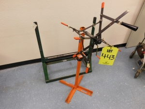 LOT OF ERASER ADJUSTABLE WIRE SPOOL RACK, & ERASER COLLAPSABLE WIRE REELER/DEREELER-443