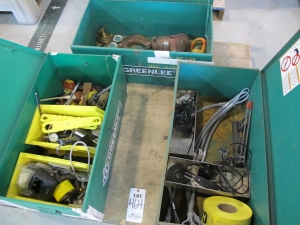 LOT (3) GREENLEE TOOL BOXES W/ CONTENTS (G-49) LOADING & HANDLING FEE $15-
