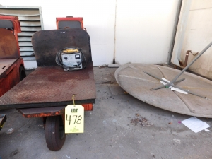 TAYLOR-DUNN MODEL 1159SC STAND UP ELECTRIC TRUCK, PNEUMATIC TIRES, S/N 34167, COMES W/CHARGER!-478