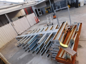 LOT OF (2) UNASSEMBLED CANTILEVERED MATERIAL RACKS, DOUBLE SIDED-483