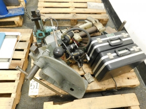 PALLET OF MISC. ITEMS TO INCLUDE (2) HAND PRESSES, & (2) MOREHOUSE RING DYNOMOMETERS (SEE PHOTO)-51