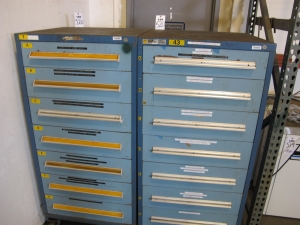 LOT (2) STANLEY VIDMAR 7-DRAWER PORTABLE CABINETS (G-49) LOADING & HANDLING FEE $30-