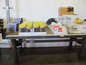 8' X 4' X 3/4" WELDING TABLE W/ VISE (G-49) LOADING & HANDLING FEE $25-