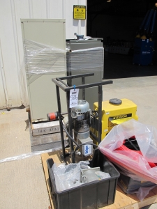 LOT (2) PALLETS PUMP, EYE WASH STATION & CABINETS (G-49) LOADING & HANDLING FEE $15-