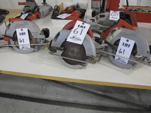 LOT (3) MILWAUKEE ELECTRIC HAND SAWS (G-49) LOADING & HANDLING FEE $5-