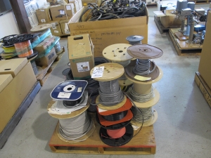 LOT (2) PALLETS ASSORTED CABLE SPOOLS & ELECTRICAL CABLE (G-49) LOADING & HANDLING FEE $30-