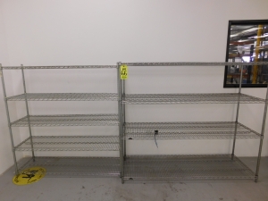 LOT OF (2) WIRE SHELF UNITS: (1) 60"X18"X62", & (1) 72"X24"X62"-66