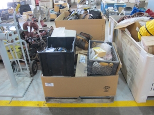 LOT (2) PALLETS ASSORTED ELECTRONIC ITEMS, ETC. (G-49) LOADING & HANDLING FEE $30-