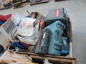 LOT (2) PALLETS ASSORTED HAND TOOLS & MISC. ELECTRICAL ITEMS (G-49) LOADING & HANDLING FEE $30-