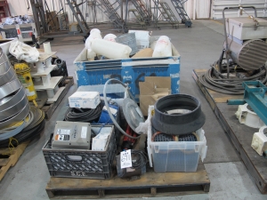 LOT (2) PALLETS ASSORTED WATER SUPPLY TANKS & ELECTRICAL CONTROL BOXES (G-49) LOADING & HANDLING FEE $30-