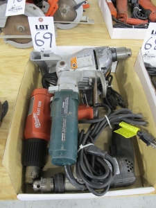 LOT ASSORTED ELECTRIC HAND TOOLS (G-49) LOADING & HANDLING FEE $5-
