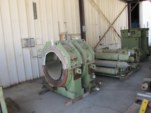 SCHENCK TREBEL MODEL HT11U BALANCER, (2) MODEL H11T BALANCING STANDS, (2) HYDRAULIC POWER SUPPLIES, (2) SECTIONS OF 5'X27' RAIL (RAILROAD TRACK), BALANCER TURNING WHEELS & SPARE PARTS, 460/3/60, S/N AHR0006 LOADING & HANDLING FEE $750-