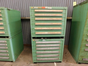STANLEY VIDMAR 12 DRAWER TOOL/PARTS CABINET,30"X28"X54" [COMPRISED OF (2) 6 DRAWER STACKS]-7