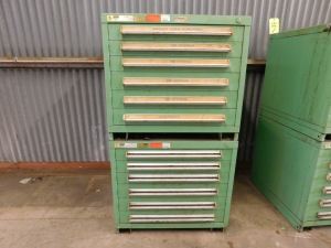 STANLEY VIDMAR 12 DRAWER TOOL/PARTS CABINET,30"X28"X54" [COMPRISED OF (2) 6 DRAWER STACKS]-8