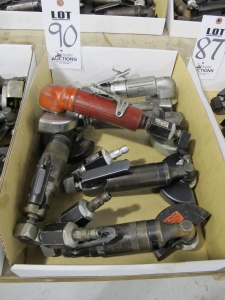 LOT (6) ASSORTED PNEUMATIC ANGLE GRINDERS (G-49) LOADING & HANDLING FEE $5-
