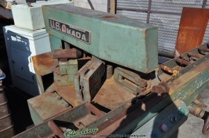 30 Ton Used Amada Hydraulic Turret Punch, Mdl. IW-304, 5 Punching Dies, Roller Material Support, Power Turret Rotate, Horsepower: 7 1/2-2