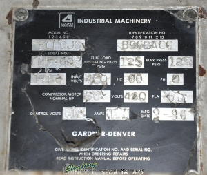 200 CFM Used Gardner Denver Electra Saver Turn Valve Rotary Screw Air Compressor, Mdl. Electra Saver EAH99A, 50 H.P., Hours On Meter : 67,624.4, AutoSentry ES+ Compressor Control, Direct Drive Non Geared Airend, Heavy Duty Inlet Air Filter, AirSmart-12