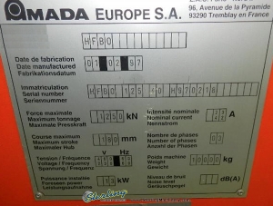 125 Ton x 14' Used Amada Promecam Hydraulic 8 axis CNC Press Brake, Mdl. HFBO-125, Operateur 8 Axis CNC Control, Foot Pedal-33