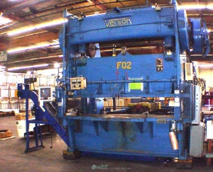 150 Ton Used Verson Gap Frame Press (Double Crank), 120 x 30" OVERSIZED BED-40