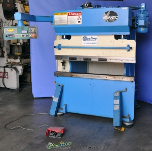 45 Ton x 5' Used Atlantic Hydraulic Press Brake, Mdl. HDE45-5, Tonnage Indicator, Light Curtains, Rear Safety Guard-52