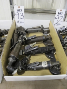 LOT (6) ASSORTED PNEUMATIC ANGLE GRINDERS (G-49) LOADING & HANDLING FEE $5-