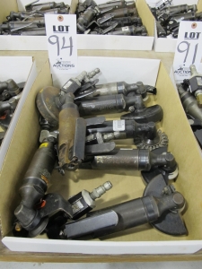 LOT (7) ASSORTED PNEUMATIC ANGLE GRINDERS (G-49) LOADING & HANDLING FEE $5-