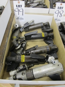 LOT (6) ASSORTED PNEUMATIC ANGLE GRINDERS (G-49) LOADING & HANDLING FEE $5-