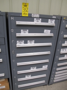 STANLEY VIDMAR CABINET, 8 DRAWER, TO INCLUDE: BRACKETS, SPACERS, FILTERS. LOCATED AT W-44. LOADING AND HANDLING FEE $25-352