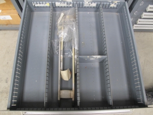 STANLEY VIDMAR CABINET, 8 DRAWER, TO INCLUDE: BRACKETS, SPACERS, FILTERS. LOCATED AT W-44. LOADING AND HANDLING FEE $25-352