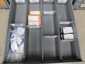 STANLEY VIDMAR CABINET, 8 DRAWER, TO INCLUDE: BRACKETS, SPACERS, FILTERS. LOCATED AT W-44. LOADING AND HANDLING FEE $25-352