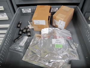 STANLEY VIDMAR CABINET, 5 DRAWER, TO INCLUDE: HOUSING PUMPS, BODY CONDUIT, DISCONNECT SWITCHES, CAPACITORS, GREASE FITTINGS,. LOCATED AT W-44. LOADING AND HANDLING FEE $25-358