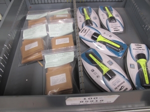 STANLEY VIDMAR CABINET, 5 DRAWER, TO INCLUDE: OVERLOAD RELAY THERMAL UNITS, REDUCER CONDUITS, PRINTED CIRCUIT BOARD. LOCATED AT W-44. LOADING AND HANDLING FEE $25-366