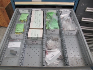 LISTA CABINET, 10 DRAWER, TO INCLUDE: RELAYS, CIRCUITS, REDUCERS, COCK VALVE, COUPLINGS, ELECTRICAL CONDUCTORS. LOCATED AT W-44. LOADING AND HANDLING FEE $25-369