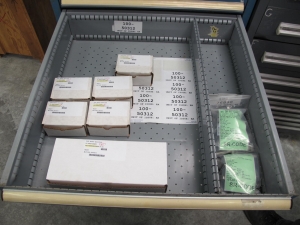 LISTA CABINET, 10 DRAWER, TO INCLUDE: RELAYS, CIRCUITS, REDUCERS, COCK VALVE, COUPLINGS, ELECTRICAL CONDUCTORS. LOCATED AT W-44. LOADING AND HANDLING FEE $25-369