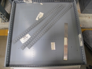 STANLEY VIDMAR CABINET, 11 DRAWER, TO INCLUDE: BIFURCATED CONTACTS, HINGES, BRACKETS, CORDS, MISC MODULES, THERMOWELLS, ELECTRICAL CONNECTORS, PROTECTORS, ELECTRIC VOLT METERS, PROBES. LOCATED AT W-50 . LOADING AND HANDLING FEE $25-373