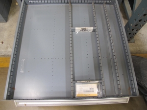STANLEY VIDMAR CABINET, 11 DRAWER, TO INCLUDE: POWER MONITORS, ELECTRICAL CONNECTORS, CONDUCTORS, COMPRESSOR CIRCUITS, TERMINAL BLOCKS, HEX NUTS, LED LIGHTS, MODULES, VOLT METERS. LOCATED AT W-50 . LOADING AND HANDLING FEE $25-376
