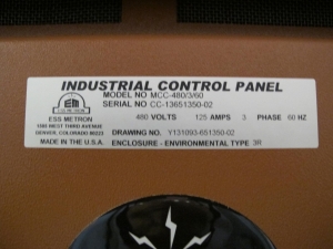 (2) ESSMETRON TRANSFORMER CONTROL CABINETS W/ PRIMARY HEATER AND CONTROL BREAKERS. LOCATED AT W-50 . LOADING AND HANDLING FEE $25-397