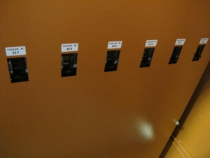 (2) ESSMETRON TRANSFORMER CONTROL CABINETS W/ PRIMARY HEATER AND CONTROL BREAKERS. LOCATED AT W-50 . LOADING AND HANDLING FEE $25-397