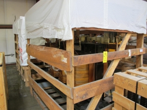 BROWN BOVERI, TRANSFORMER, 1500 KVA, 4160-480 VOLT RATING. DRY, 150 DEGREE C RISE DELTA DELTA SEC UNIT SUB HV ON RIGHT, FOR 480 VOLT LOAD CENTERS. LOCATED AT W-50 . LOADING AND HANDLING FEE $25-409