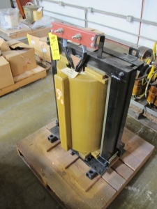 ISOREG TRANSFORMER, TURBINE/GENERATOR TYPE, GROUNDING APPLICATION, DISTRIBUTION KIND, 50KVA, 22000/440V, 60HZ, SILICON FILLED OTHER. P60HZ, 18/8A OTHER. 3495 RPM, 184JM34 FRAME, TEFC ENCLOSURE, CONTINUOUS DUTY, 1.25 SERVICE FACTOR, 7/8" DIA SHAFT, FOOT MOUNT. LOCATED AT W-50 . LOADING AND HANDLING FEE $25-412