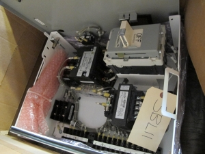 (12) NLI STARTERS, ELECTRIC MOTOR TYPE, MCC BUCKET KIND, 18"H X 14"W SIZE, 2 NEMA SIZE. COMPLETE WITH DOOR. INCLUDES THE FOLLOWING COMPONENTS: > NEMA SIZE 2 FULL VOLTAGE NON-REVERSING STARTER   (8536SD03V02BSX2222), WITH BIMETALLIC OVERLOAD   RELAY (INCLUDES THREEHEATERS) > 4NO <(>&<)> 4NC AUXILIARY CONTACTS > 50A MAGNETIC ONLY CIRCUIT BREAKER (HMCP050K2C) > 200VA CURRENT POTENTIAL. LOCATED AT W-50. LOADING AND HANDLING FEE $25-433