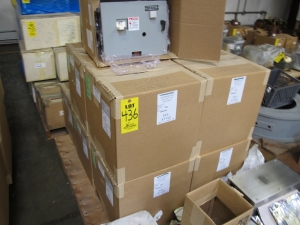 (11) NLI STARTERS, ELECTRIC MOTOR TYPE, MCC BUCKET KIND, 12"H X 14"W SIZE, 1 NEMA SIZE. Complete with door. INCLUDES THE FOLLOWING COMPONENTS: > NEMA SIZE 1 FULL VOLTAGE NON-REVERSING STARTER,   WITH BIMETALLIC OVERLOAD RELAY (INCLUDES THREE  HEATERS) > 4NO <(>&<)> 4NC AUXILIARY CONTACTS > 15A MAGNETIC ONLY CIRCUIT BREAKER (HMCP015E0C) > 150VA CURRENT POTENTIAL TRANSFORMER > 18 POINT TERMINAL. LOCATED AT W-50 . LOADING AND HANDLING FEE $25-436