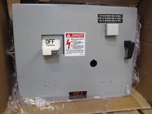 (11) NLI STARTERS, ELECTRIC MOTOR TYPE, MCC BUCKET KIND, 12"H X 14"W SIZE, 1 NEMA SIZE. Complete with door. INCLUDES THE FOLLOWING COMPONENTS: > NEMA SIZE 1 FULL VOLTAGE NON-REVERSING STARTER,   WITH BIMETALLIC OVERLOAD RELAY (INCLUDES THREE  HEATERS) > 4NO <(>&<)> 4NC AUXILIARY CONTACTS > 15A MAGNETIC ONLY CIRCUIT BREAKER (HMCP015E0C) > 150VA CURRENT POTENTIAL TRANSFORMER > 18 POINT TERMINAL. LOCATED AT W-50 . LOADING AND HANDLING FEE $25-436