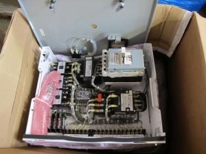 LOT TO INCLUDE NLI STARTERS: (3) STARTER, ELECTRIC MOTOR TYPE, MCC BUCKET KIND, 18"H X 14"W SIZE, 1 NEMA SIZE. COMPLETE WITH DOOR. INCLUDES THE FOLLOWING COMPONENTS: > NEMA SIZE 1 FULL VOLTAGE NON-REVERSING STARTER   (8536SC03V02BSX22), WITH BIMETALLIC OVERLOAD RELAY   (INCLUDES THREE HEATERS) > 4NO <(>&<)> 4NC AUXILIARY CONTACTS > 7A MAGNETIC ONLY CIRCUIT BREAKER (HMCP007C0C) > 200VA CURRENT POTENTIAL TRANSFORMER, (1) STARTER, ELECTRIC MOTOR TYPE, MCC BUCKET KIND, 36"H X 14"W SIZE, 1 NEMA SIZE. COMPLETE WITH DOOR. INCLUDES THE FOLLOWING COMPONENTS: > NEMA SIZE 1 FULL VOLTAGE NON-REVERSING STARTER,   WITH BIMETALLIC OVERLOAD RELAY (INCLUDES THREE   HEATERS) > 4NO <(>&<)> 4NC AUXILIARY CONTACTS > 7A MAGNETIC ONLY CIRCUIT BREAKER > 200VA CURRENT POTENTIAL TRANSFORMER > SEVEN 2500 OHM 25W ADJUSTABLE, (1) STARTER, ELECTRIC MOTOR TYPE, MCC BUCKET KIND, 18"H X 14"W SIZE, 1 NEMA SIZE. COMPLETE WITH DOOR. INCLUDES THE FOLLOWING COMPONENTS: > NEMA SIZE 1 FULL VOLTAGE REVERSING STARTER, WITH   BIMETALLIC OVERLOAD RELAY (INCLUDES THREE HEATERS) > 4NO <(>&<)> 4NCAUXILIARY CONTACTS > 30A MAGNETIC ONLY CIRCUIT BREAKER > 200VA CURRENT POTENTIAL TRANSFORMER > TWO 2500 OHM 25W ADJUSTABLE RESIST. LOCATED AT W-50 . LOADING AND HANDLING FEE $25-440