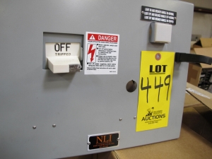 (8) NLI STARTERS, ELECTRIC MOTOR TYPE, MCC BUCKET KIND, 12"H X 14"W SIZE, 1 NEMA SIZE. Complete with door. INCLUDES THE FOLLOWING COMPONENTS: > NEMA SIZE 1 FULL VOLTAGE NON-REVERSING STARTER,   WITH BIMETALLIC OVERLOAD RELAY (INCLUDES THREE   HEATERS) > 4NO <(>&<)> 4NC AUXILIARY CONTACTS > 15A MAGNETIC ONLY CIRCUIT BREAKER (HMCP015E0C) > 150VA CURRENT POTENTIAL TRANSFORMER. LOCATED AT W-50 . LOADING AND HANDLING FEE $25-449